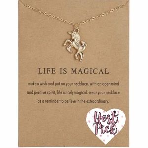 ‼️3/$30 Boho Life is Magical Unicorn Wish Necklace